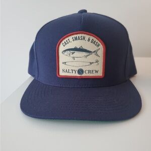 Salty Crew Deep Blue Hat with Fish Patch